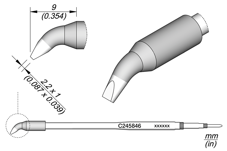 C245846 - Chisel Bent Cartridge 2.2 x 1 L